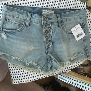 Free People Button-fly Denim Shorts NWT